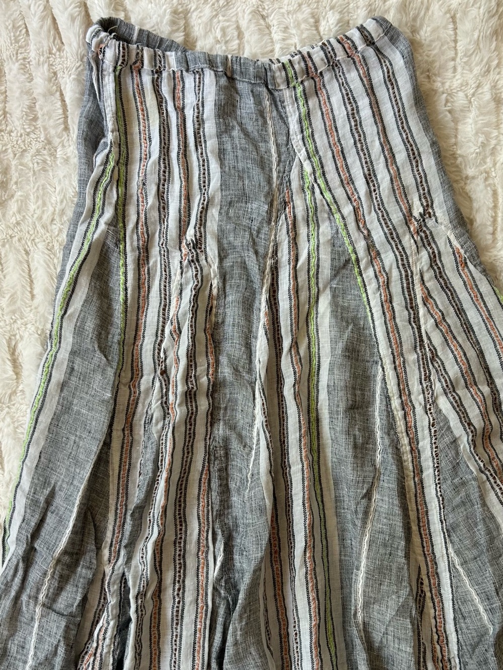 CP Shades Lily Linen Striped Maxi Skirt - Picture 4 of 10